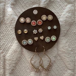 NWOT - 10 Stud/1 Dangle Earring Set